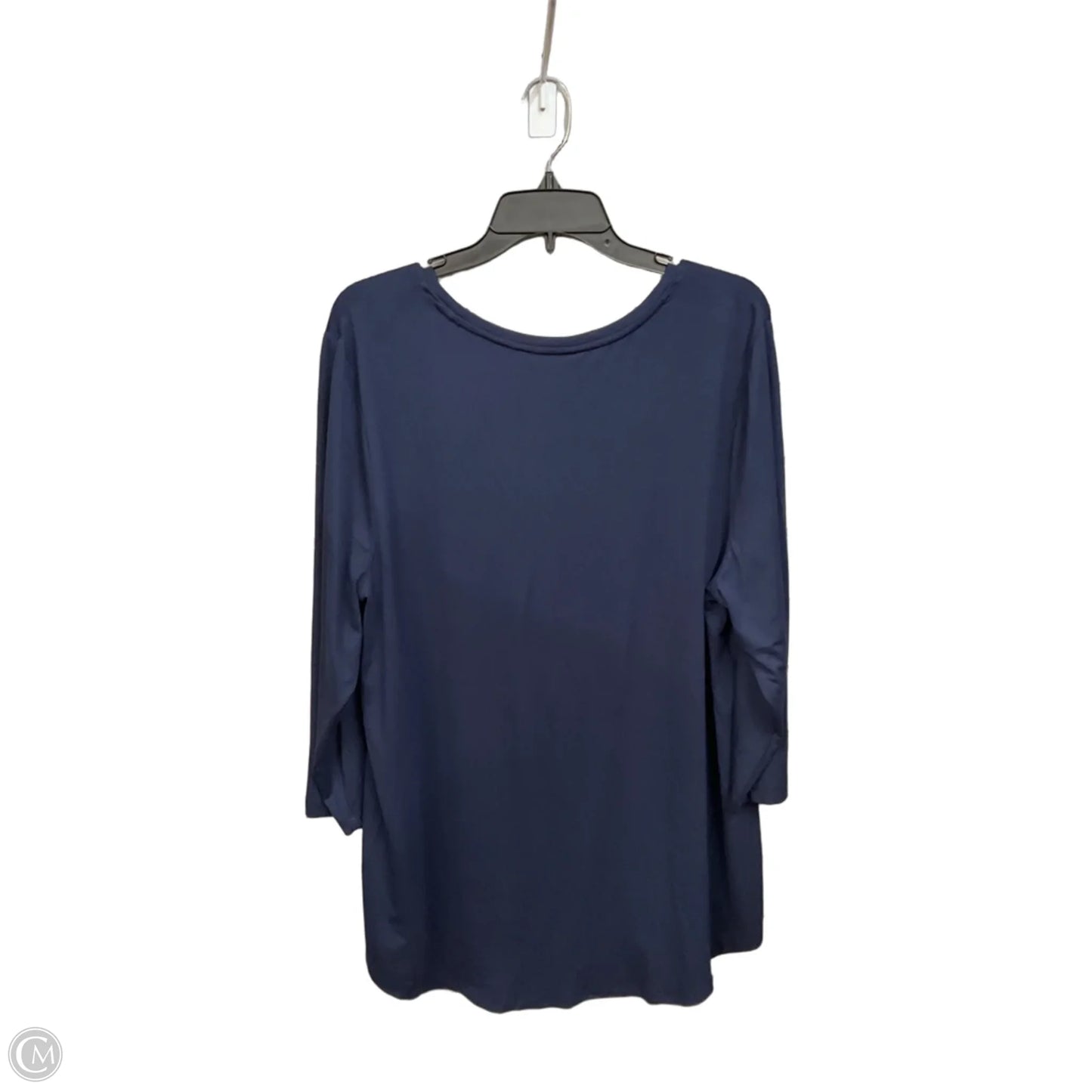 Top Long Sleeve By Jm Collections In Navy, Size: Xl