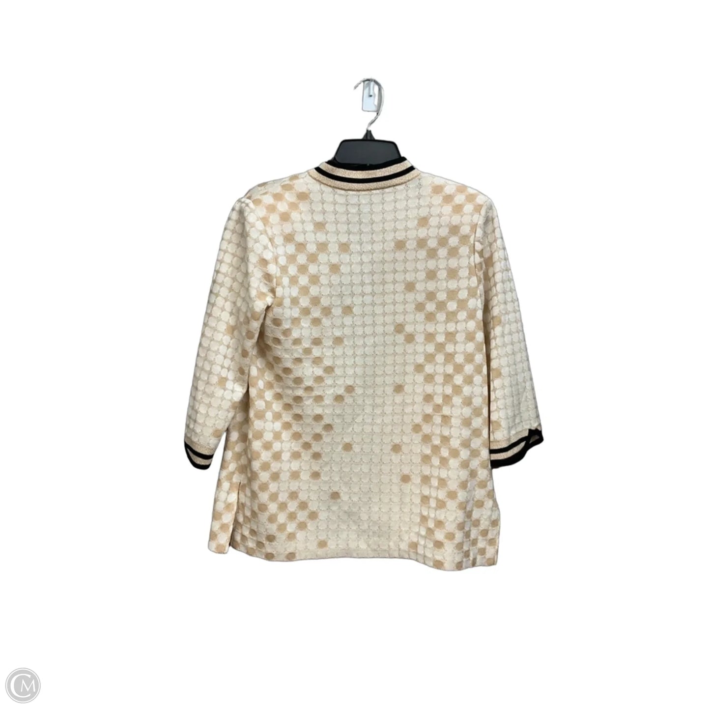 Cardigan By Ming Wang In Cream & Tan, Size: M