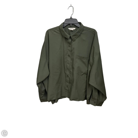 Blouse Long Sleeve By Athleta In Green, Size: 3x