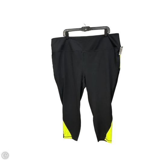 Athletic Capris By Torrid In Black & Green, Size: 4x
