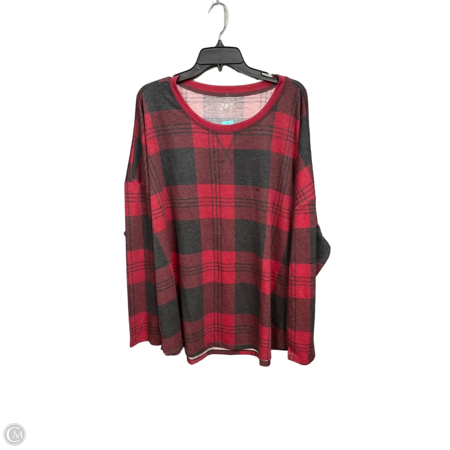 Top Long Sleeve By Maurices In Black & Red, Size: 4x