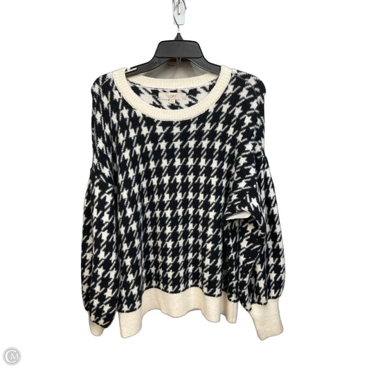 Sweater By Loft In Black & White, Size: L