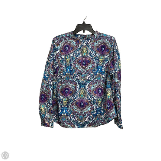 Top Long Sleeve By Talbots In Paisley Print, Size: Lp