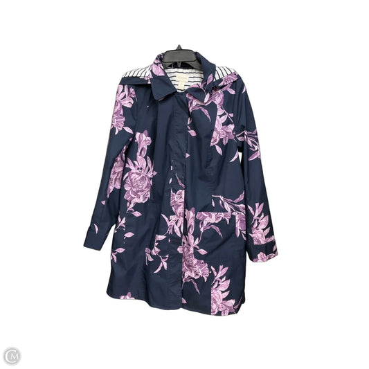 Jacket Windbreaker By Chicos In Blue & Purple, Size: L