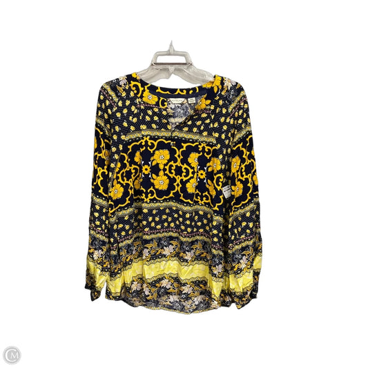 Top Long Sleeve By Cma In Blue & Yellow, Size: L