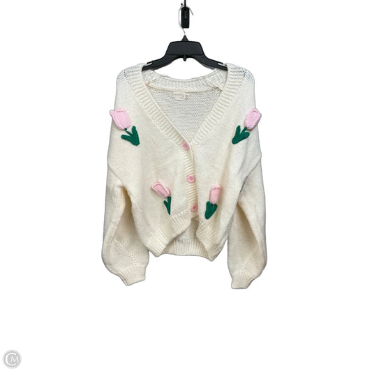 Sweater Cardigan By Dreamers In Floral Print, Size: M