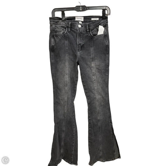 Jeans Flared By Frame In Black Denim, Size: 2