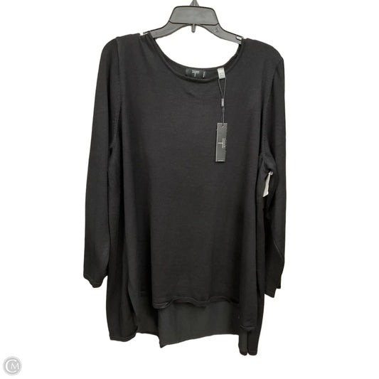 Top Long Sleeve By Tahari In Black, Size: 2x