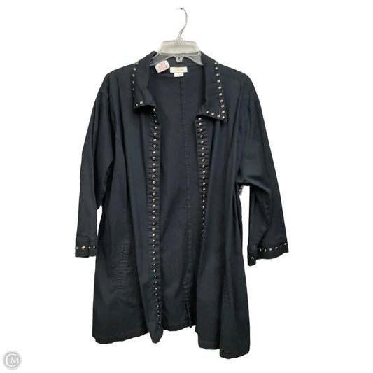 Jacket Other By Clothes Mentor In Black & Silver, Size: 2x