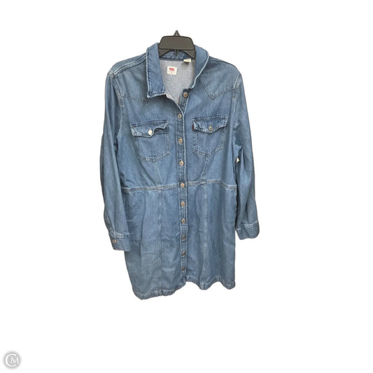 Dress Casual Midi By Levis In Blue Denim, Size: 2x