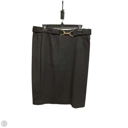 Skirt Midi By Grace In Black & Grey, Size: 14