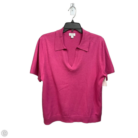 Sweater Short Sleeve By Banana Republic In Pink, Size: L