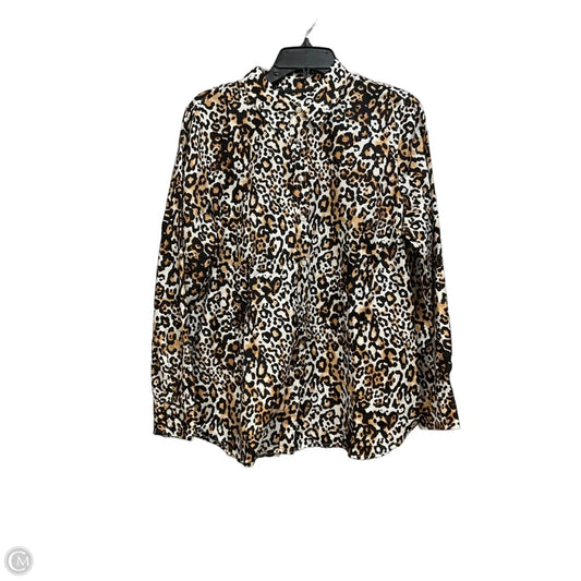 Top Long Sleeve By Talbots In Animal Print, Size: L