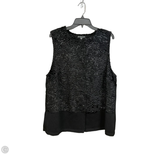 Vest Faux Fur & Sherpa By Adrianna Papell In Black, Size: 1x