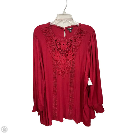Top Long Sleeve By Torrid In Maroon, Size: 4x