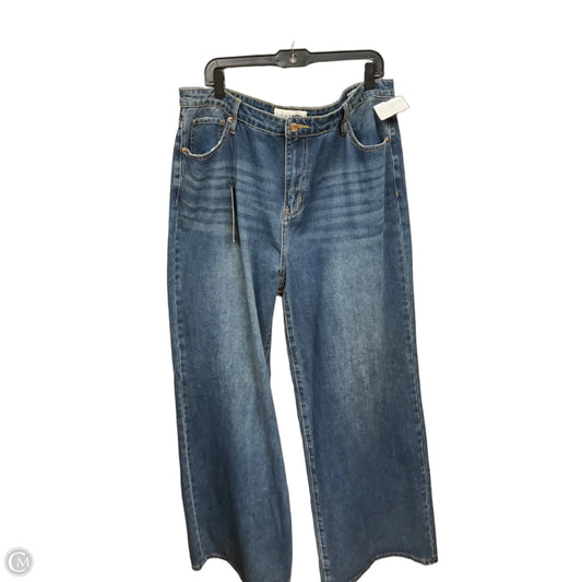 Jeans Wide Leg By Fashion Nova In Blue Denim, Size: 14