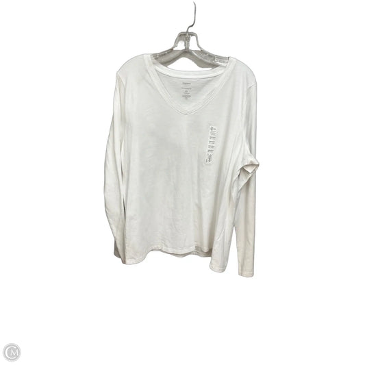 Top Long Sleeve Basic By Sonoma In White, Size: Xl
