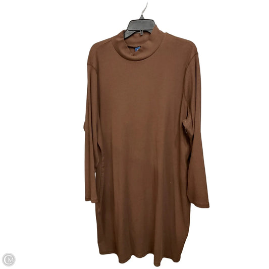 Dress Casual Midi By Old Navy In Brown, Size: 3x