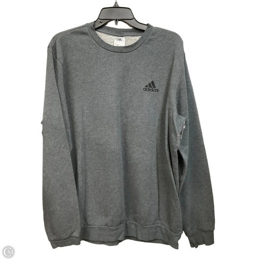 Sweatshirt Crewneck By Adidas In Grey, Size: L
