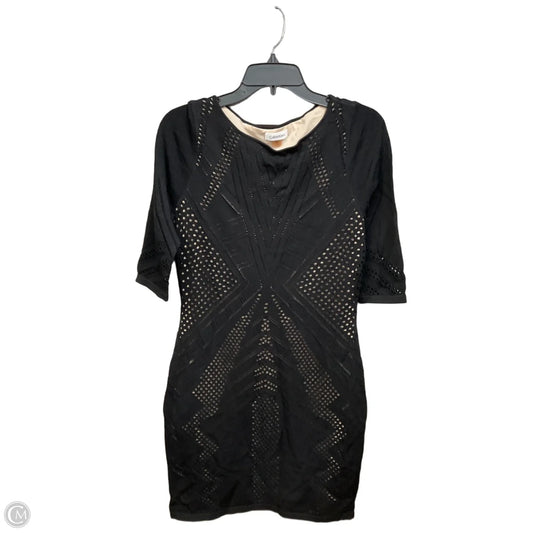 Dress Party Midi By Calvin Klein In Black & Tan, Size: L