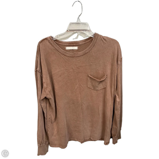 Top Long Sleeve By We The Free In Brown, Size: Xs