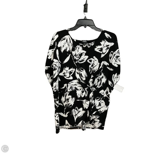 Top Short Sleeve By Inc In Black & White, Size: 2x