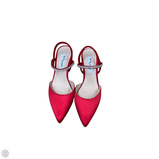 Shoes Heels Stiletto By Nina In Red & Silver, Size: 6.5