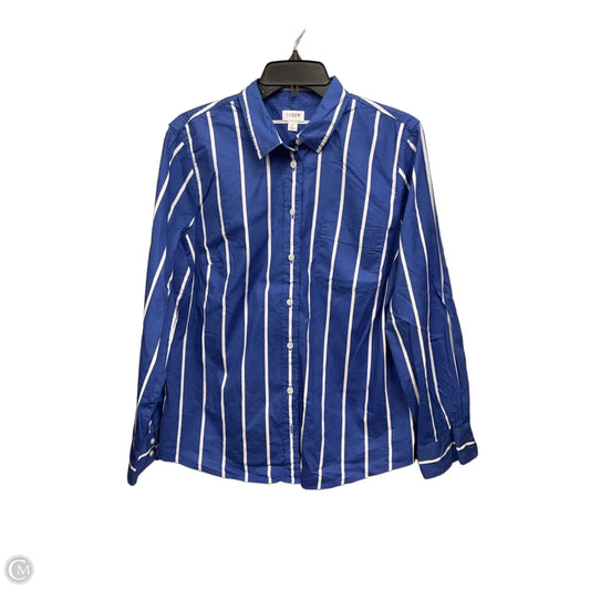 Top Long Sleeve By J. Crew In Blue & White, Size: L