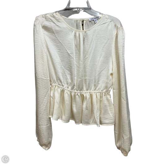 Blouse Long Sleeve By Steve Madden In Cream, Size: M
