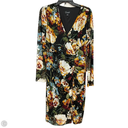 Dress Party Midi By Connected Apparel In Floral Print, Size: Xl