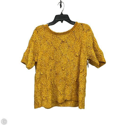 Sweater Short Sleeve By Loft In Yellow, Size: Xl