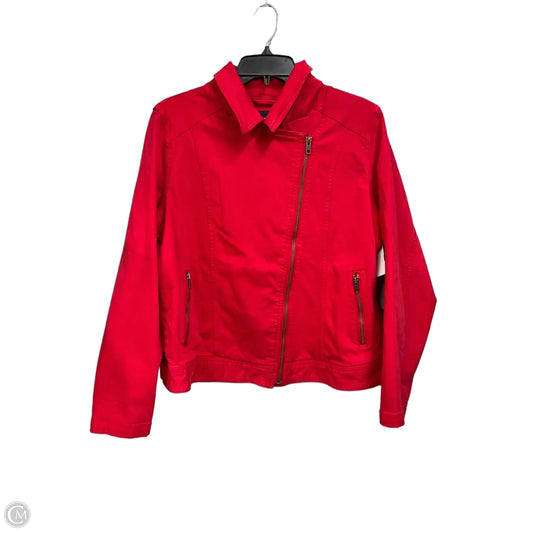 Jacket Denim By Liverpool In Red Denim, Size: Xl