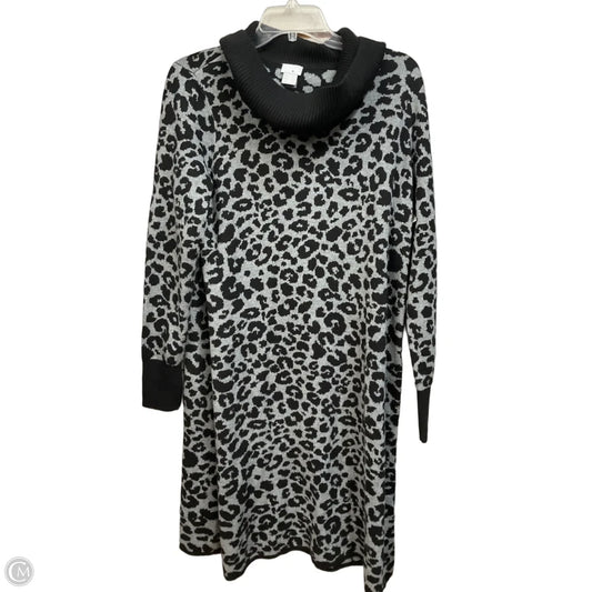 Dress Sweater By Chicos In Animal Print, Size: L