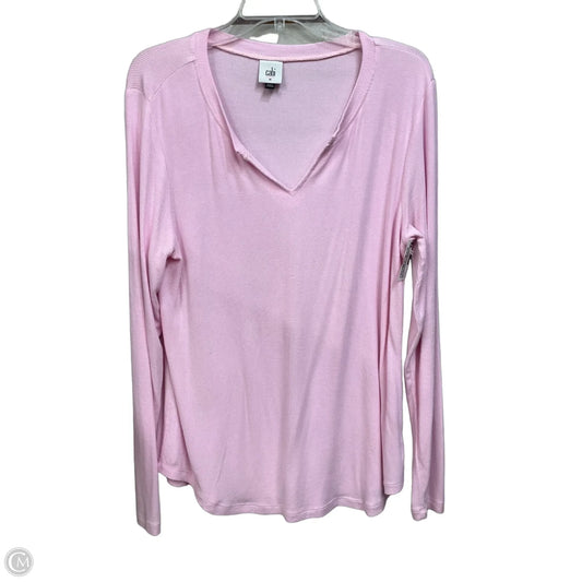 Top Long Sleeve By Cabi In Pink, Size: M