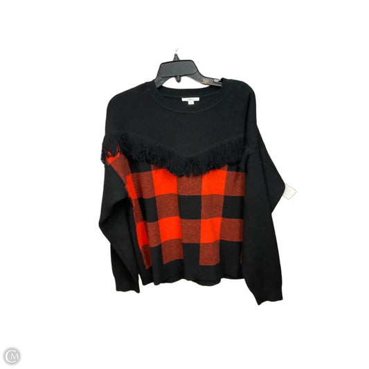 Sweater By Bar Iii In Black & Orange, Size: L