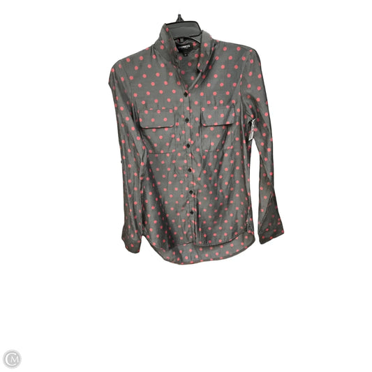Top Long Sleeve By Express In Polkadot Pattern, Size: Xs