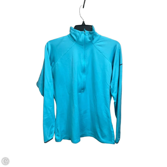 Athletic Top Long Sleeve Collar By Nike Apparel In Aqua, Size: Xl