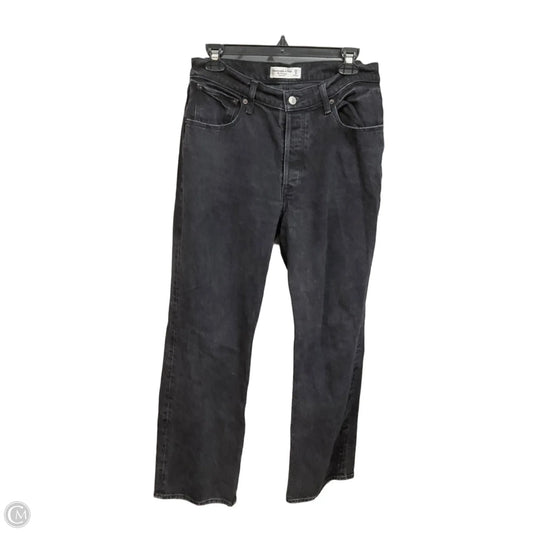 Jeans Straight By Abercrombie And Fitch In Black Denim, Size: 8
