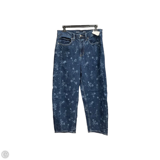 Jeans Straight By Old Navy In Floral Print, Size: 8
