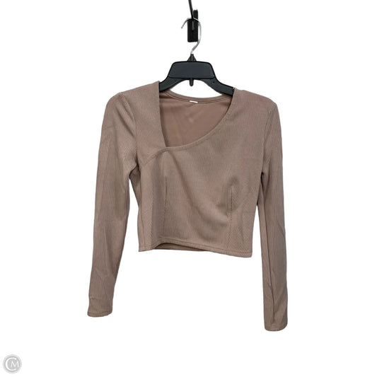 Athletic Top Long Sleeve Crewneck By Lululemon In Tan, Size: S