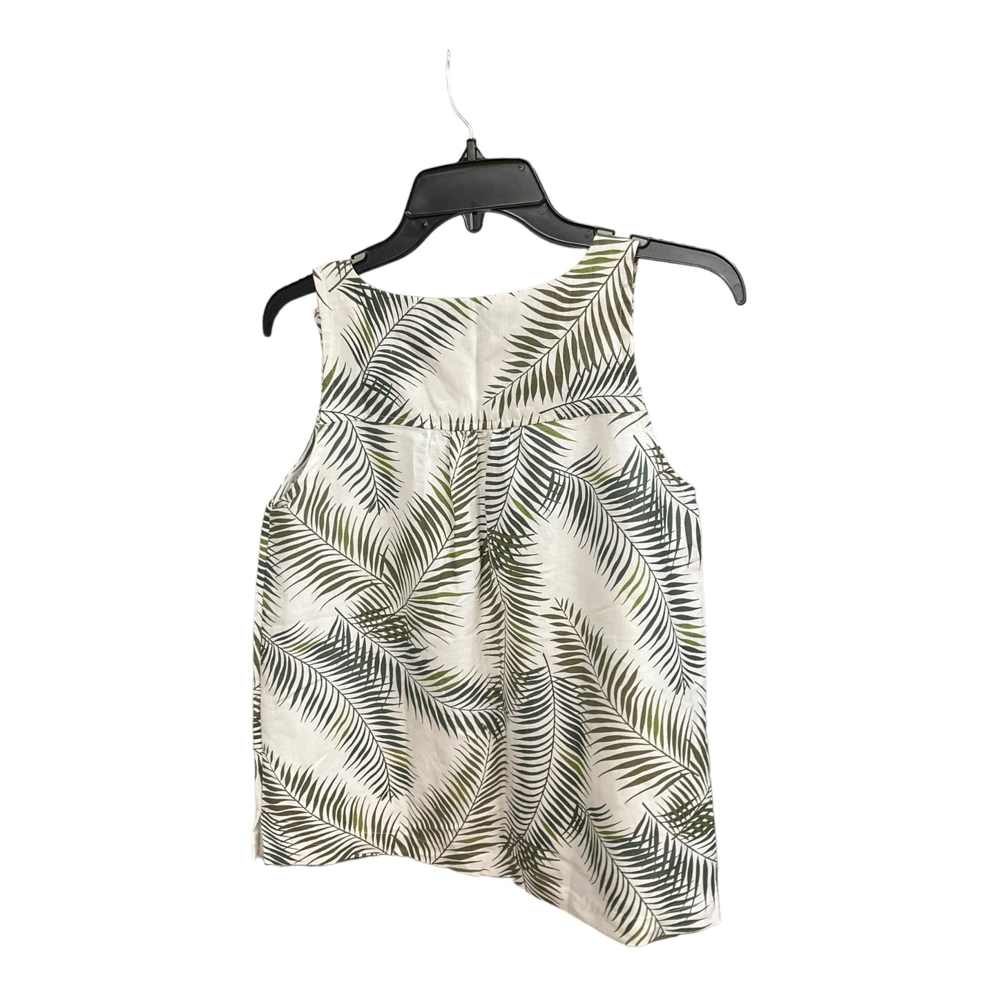 Green & White Top Sleeveless Loft, Size Xs