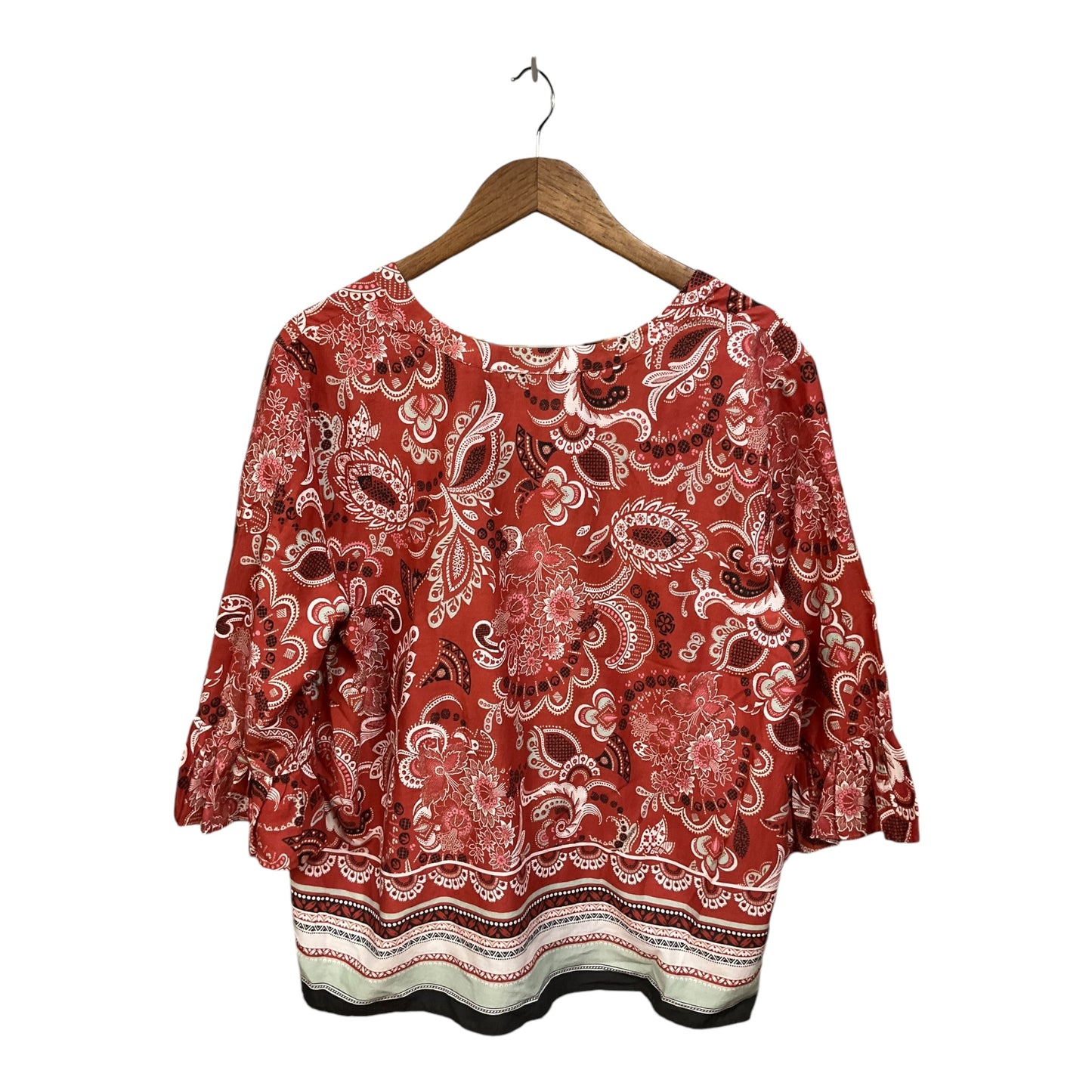 Top 3/4 Sleeve By Ann Taylor In Floral Print, Size: Xl