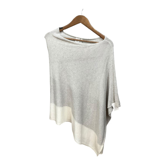 Poncho By J. Crew In Cream & Grey, Size: Onesize