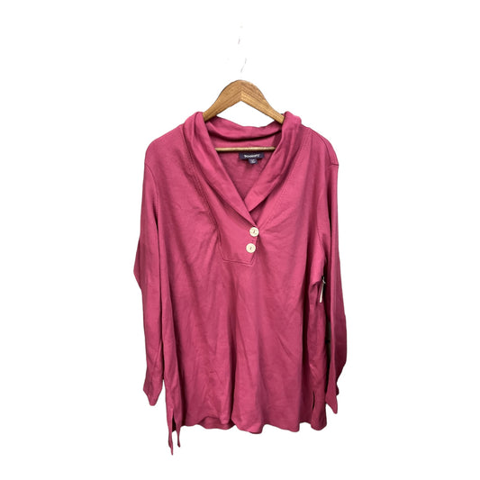 Top Long Sleeve By Roamans In Pink, Size: 2x