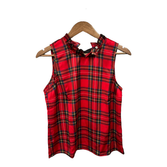 Top Sleeveless By J. Crew In Plaid Pattern, Size: Xs