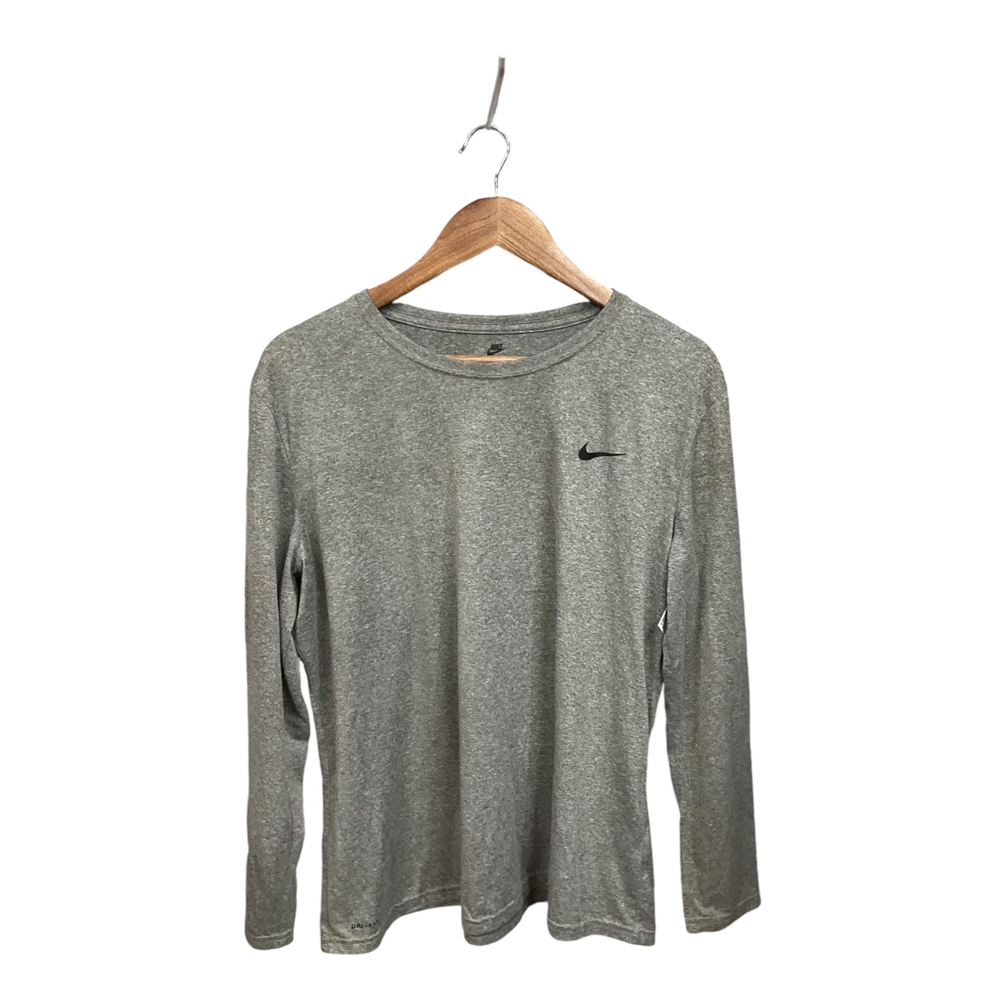 Athletic Top Long Sleeve Crewneck By Nike Apparel In Grey, Size: Xxl