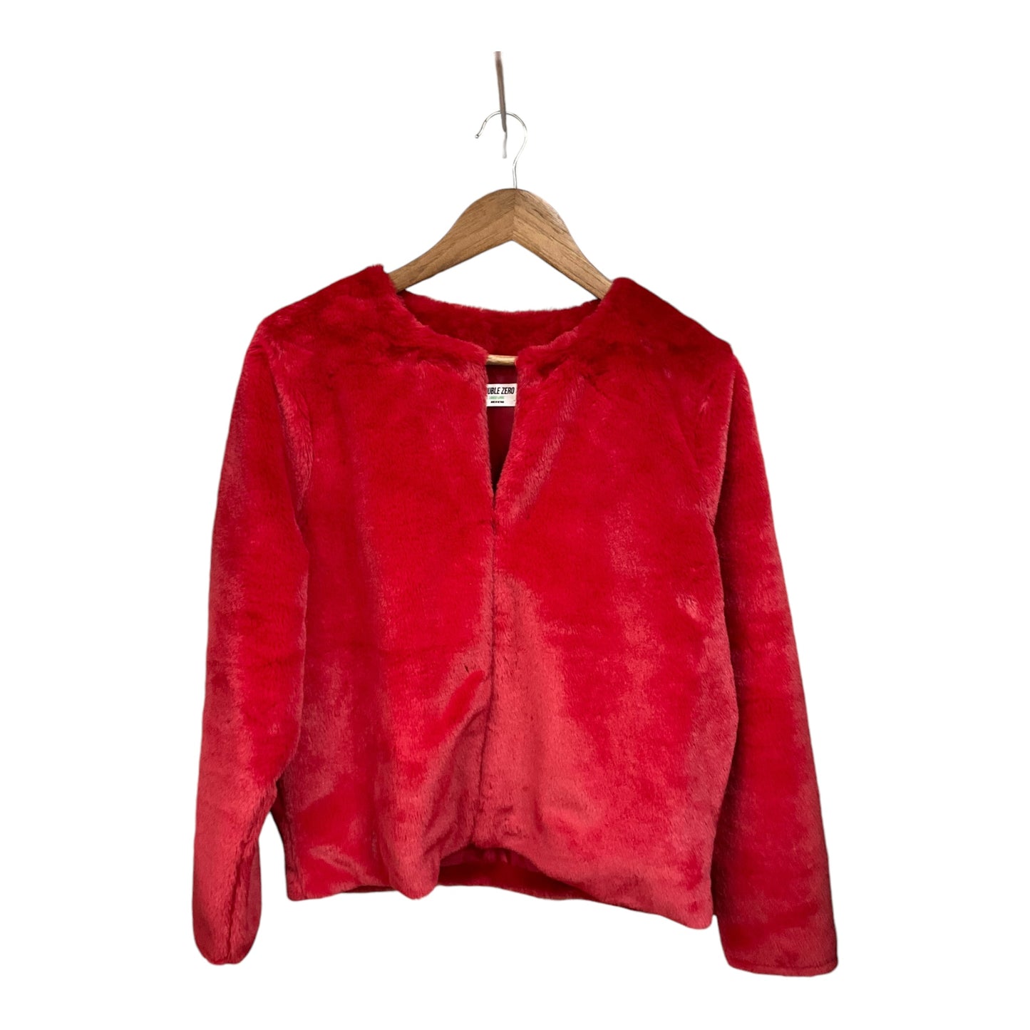 Jacket Faux Fur & Sherpa By Double Zero In Red, Size: L