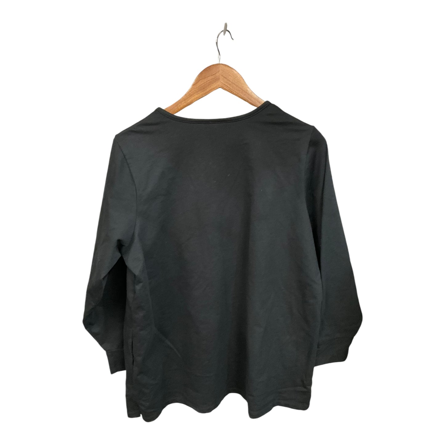 Top 3/4 Sleeve By Quaker Factory In Black, Size: Xl