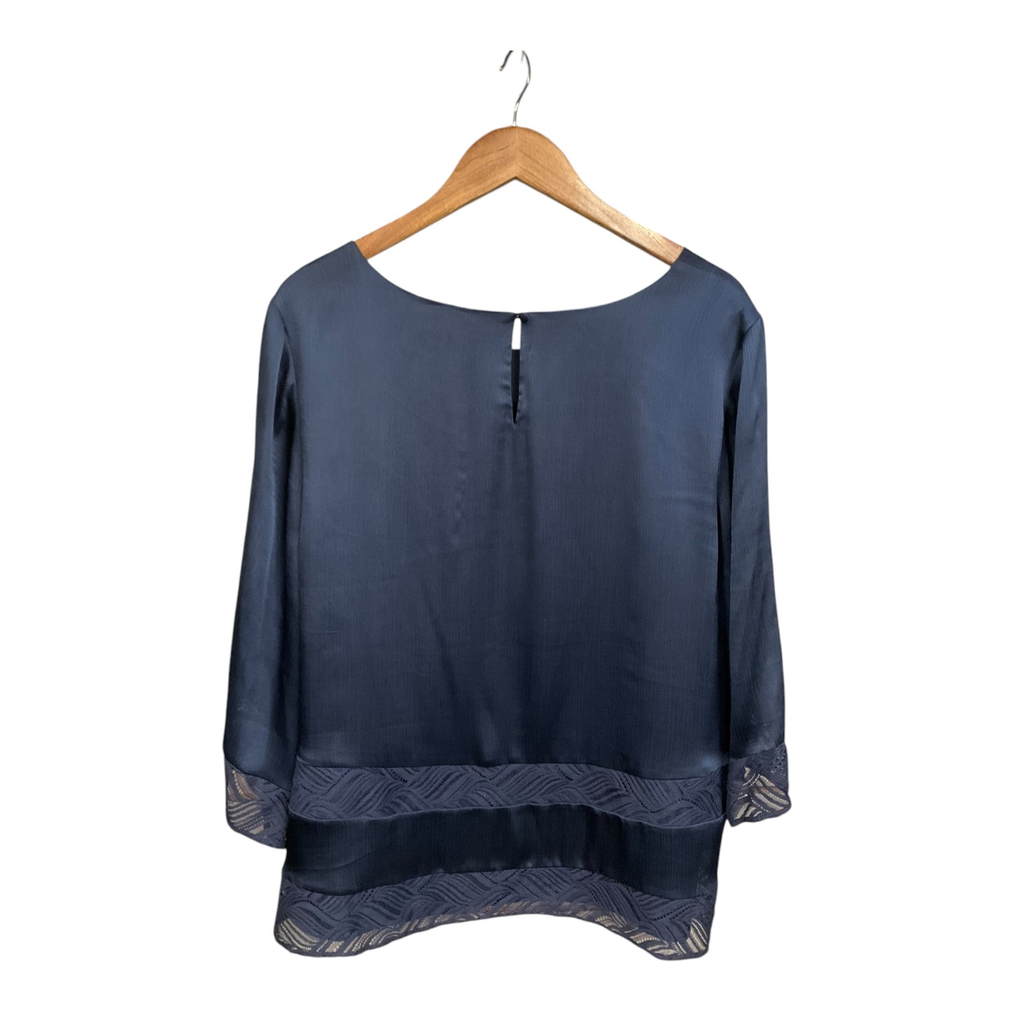 Top 3/4 Sleeve By H For Halston In Navy, Size: Xl