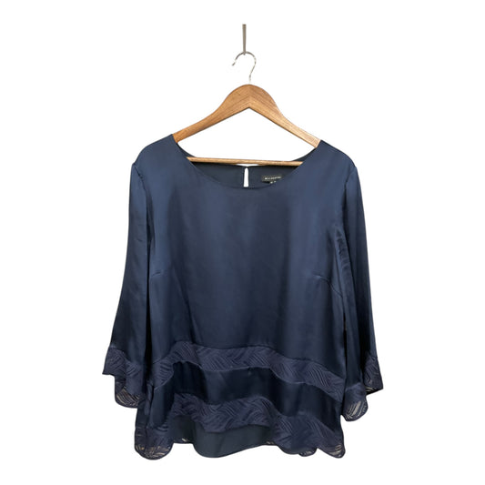 Top 3/4 Sleeve By H For Halston In Navy, Size: Xl